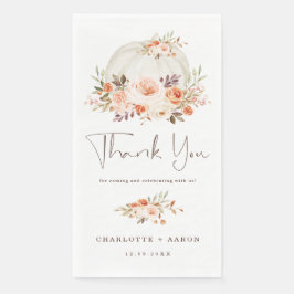 Autumn Pumpkin Baby Shooting Blush Apricot Floral Serviette