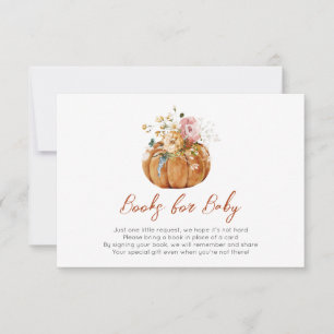 Autumn Pumpkin Baby Shooting Books for Baby Card Dankeskarte