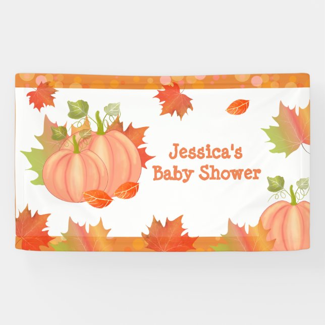 Autumn Pumpkin Baby Showbanner Banner (Horizontal)