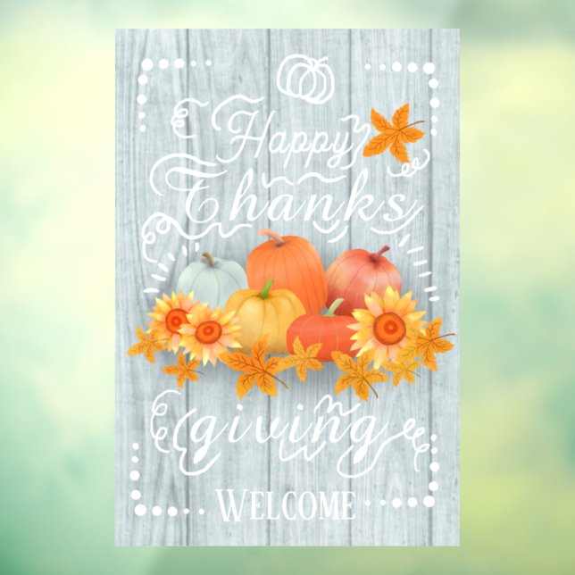 Autumn Pumpkin Blue Pine Fensteraufkleber (Blatt 3)