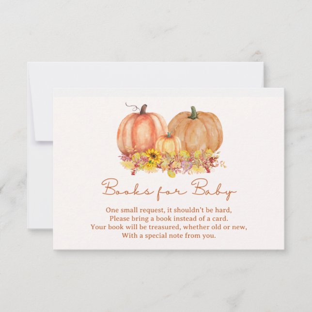 Autumn Pumpkin Books for Baby Card – Boho Fall Dankeskarte (Vorderseite)
