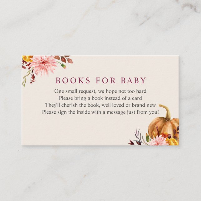 Autumn Pumpkin Books for Baby insert card (Vorderseite)