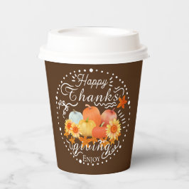 Autumn Pumpkin Brown Pappbecher