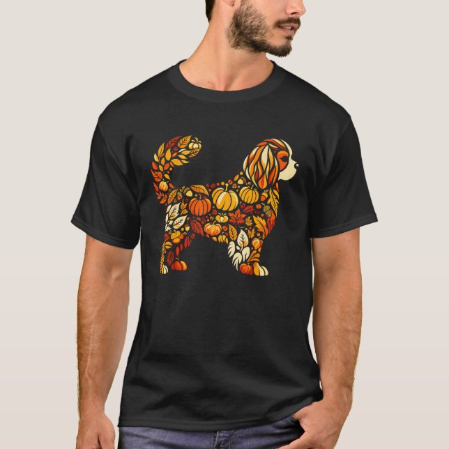 Autumn Pumpkin Cavalier King Charles Spaniel Thank T-Shirt (Vorderseite)