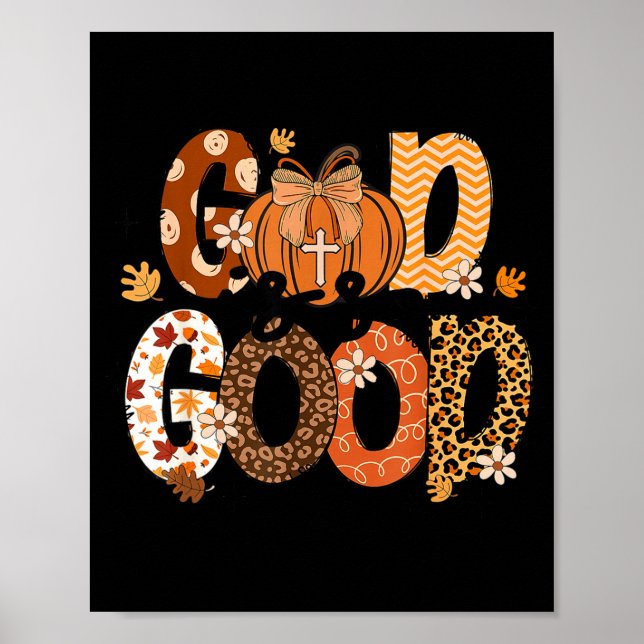 Autumn Pumpkin Christian Thanksgiving Faith God Is Poster (Vorne)