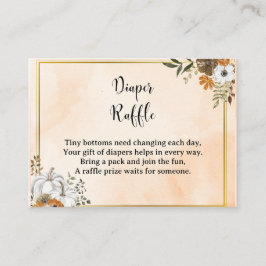 Autumn Pumpkin Diaper Raffle Card – Fall Telefonnummerkarte