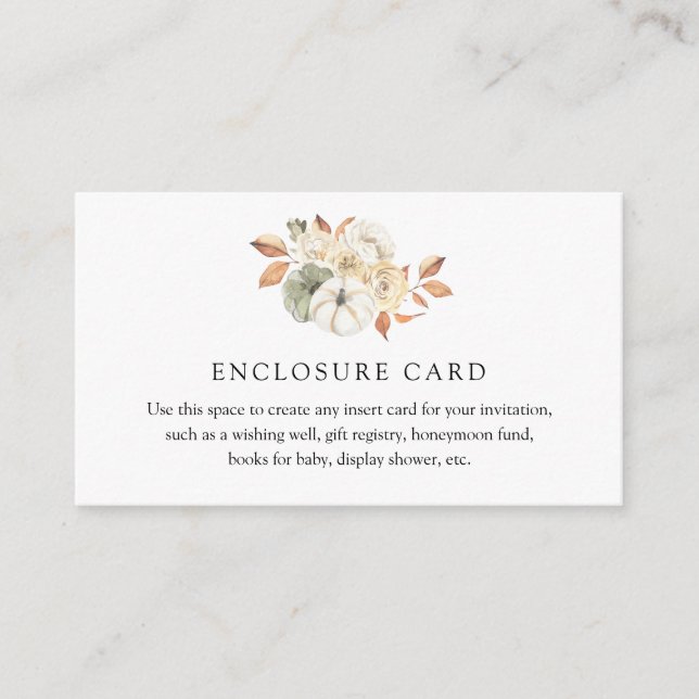 Autumn Pumpkin Enclosure Card Begleitkarte (Vorderseite)