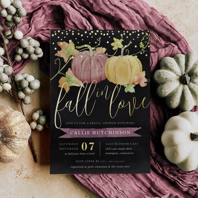 Autumn Pumpkin | Fall Brautparty Foil Folieneinladung (Von Creator hochgeladen)