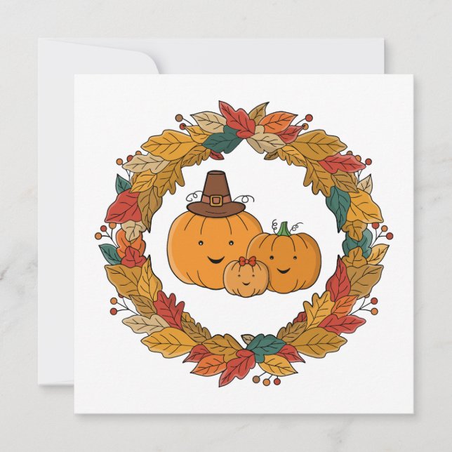 Autumn Pumpkin Family Wreath (Vorderseite)