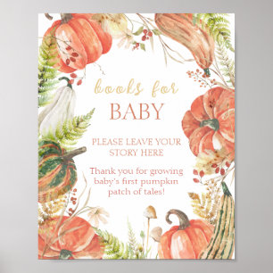 Autumn Pumpkin Floral Baby Shooting Books for Baby Poster