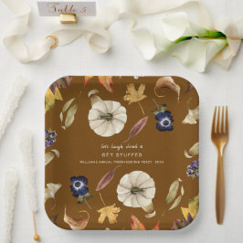 Autumn Pumpkin Floral | Erntedank Friendsgiving Pappteller