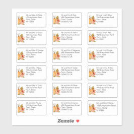 Autumn Pumpkin Floral Individueller Name und Adres Aufkleber