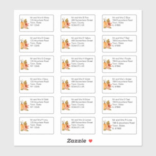 Autumn Pumpkin Floral Individueller Name und Adres Aufkleber