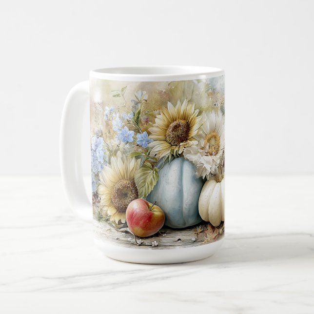 Autumn Pumpkin Floral Tasse (Vorderseite Links)