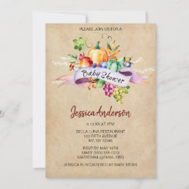 Autumn Pumpkin Gender Neutral Baby Shower Einladung