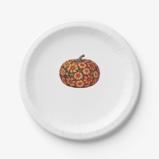 Autumn Pumpkin Halloween Classic T - Shirt.png Pappteller (Vorderseite)
