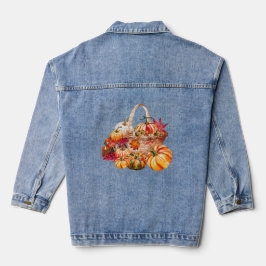 Autumn Pumpkin Harvest Basket Jeansjacke