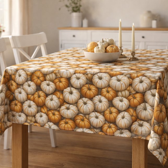 Autumn Pumpkin Harvest Pattern | Rustikaler Fall Tischdecke (Von Creator hochgeladen)