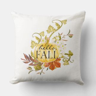 Autumn Pumpkin Hello Fall Throw Pillow Kissen