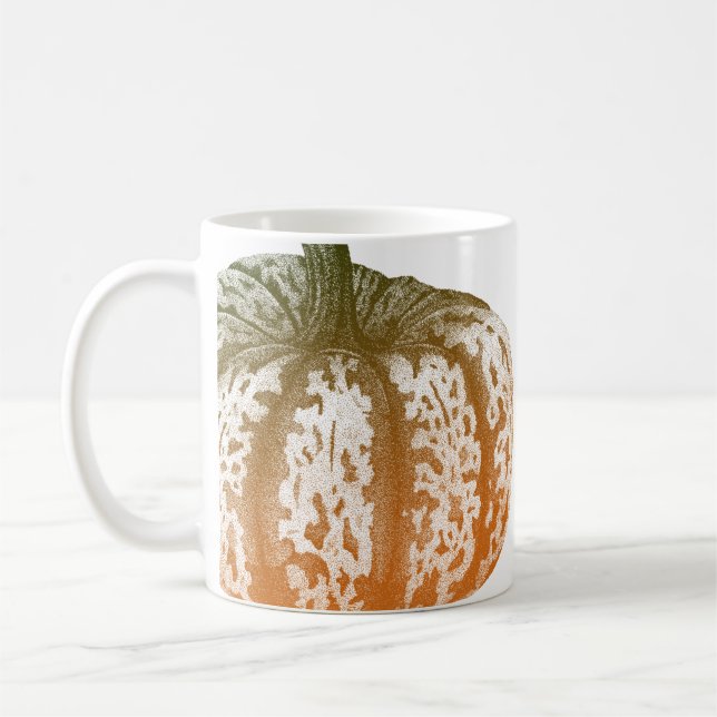Autumn Pumpkin Ink Stipple Zeichne Halloween Kaffeetasse (Links)