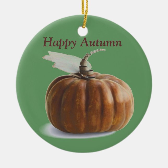 Autumn Pumpkin Keramik Ornament (Vorne)