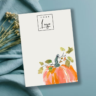 Autumn Pumpkin Logo Earring Necklace Blank Display Visitenkarte