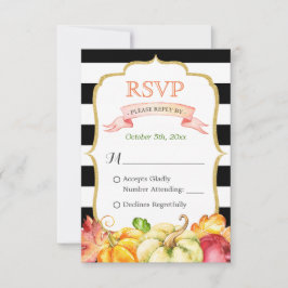 Autumn Pumpkin Maple Blätter Hochzeit im Herbst UA RSVP Karte