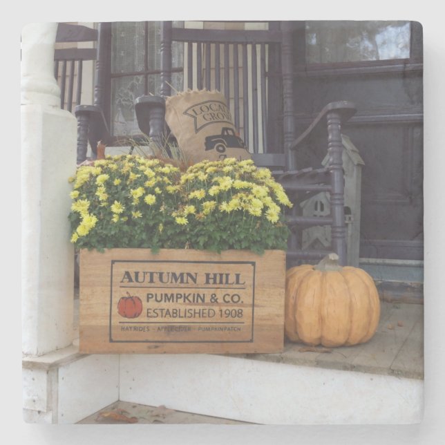 Autumn Pumpkin - Martha's Vineyard Steinuntersetzer (Vorderseite)