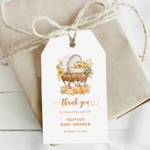 Autumn Pumpkin Neutral Baby Shower Danke Geschenkanhänger