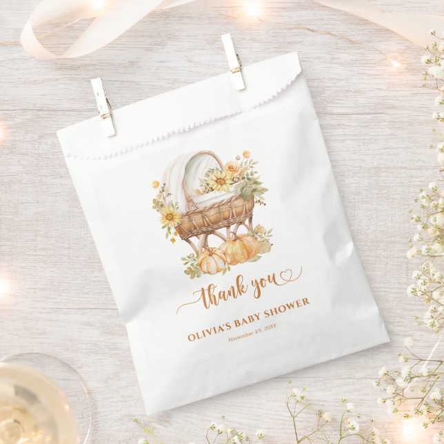 Autumn Pumpkin Neutral Baby Shower Danke Geschenktütchen (Ausgeschnitten)