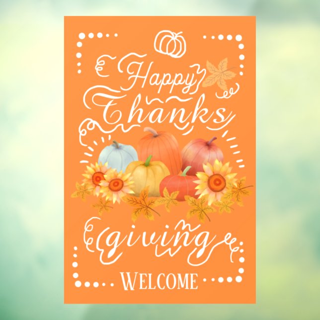 Autumn Pumpkin Orange Fensteraufkleber (Blatt 3)