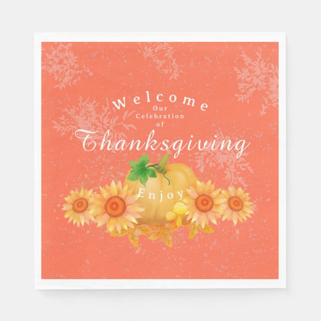 Autumn Pumpkin Orange Serviette (Vorderseite)