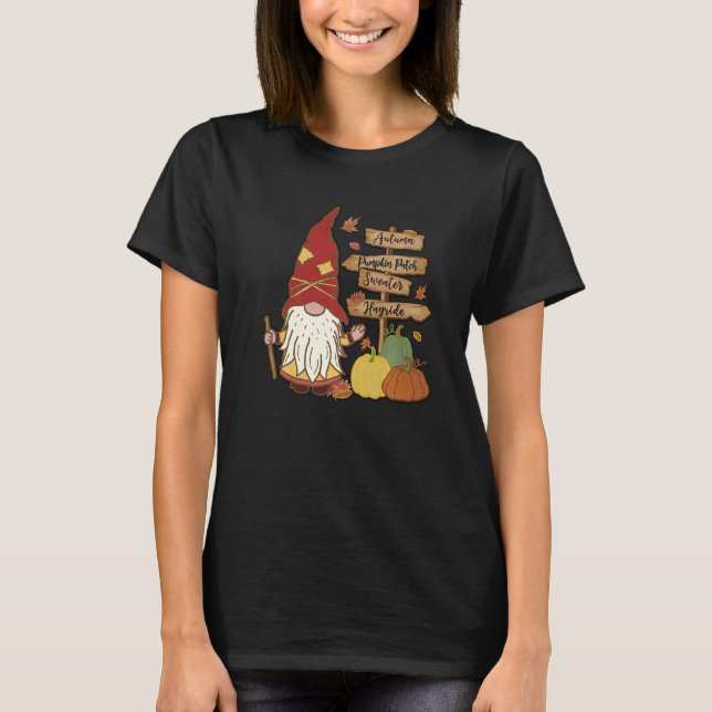 Autumn Pumpkin Patch Gnome Fall Family Pajama Than T-Shirt (Vorderseite)