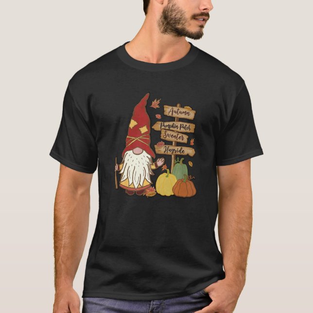 Autumn Pumpkin Patch Gnome Fall Family Pajama Than T-Shirt (Vorderseite)