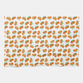 Autumn Pumpkin Pattern Fall Orange Green Geschirrtuch