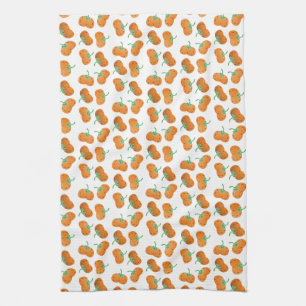 Autumn Pumpkin Pattern Fall Orange Green Geschirrtuch