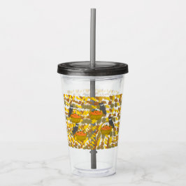 Autumn Pumpkin Pattern Reusand Acrylic Tumbler Acryltrinkbecher