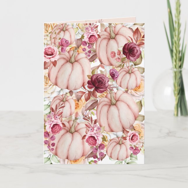 Autumn Pumpkin Pink Burgundy Wedding Program Programm (Vorderseite)