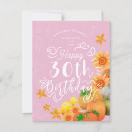 Autumn Pumpkin Pink Feiertagskarte