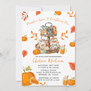 Autumn Pumpkin Spice Fall Baby Showdusche Einladung