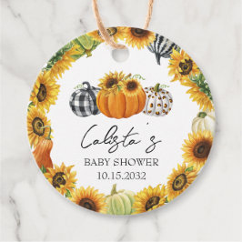 Autumn Pumpkin & Sunflower Babydusche Geschenkanhänger