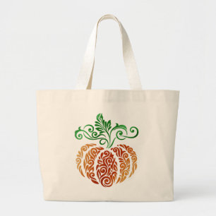 Autumn Pumpkin Swirl Jumbo Stoffbeutel