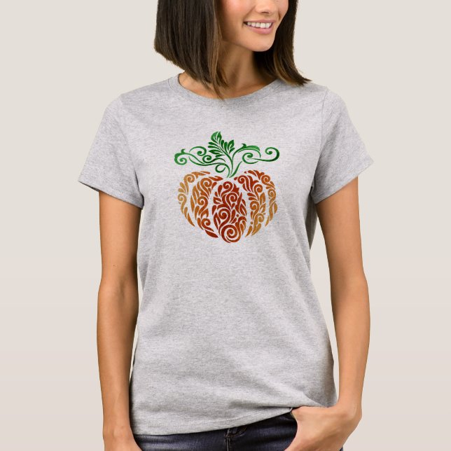 Autumn Pumpkin Swirl T-Shirt (Vorderseite)