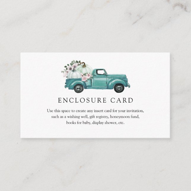 Autumn Pumpkin Truck Enclosure Card Begleitkarte (Vorderseite)