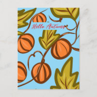 Autumn Pumpkin Vines Hand Drawing Design