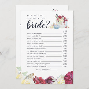 Autumn Pumpkin Zwei-Side-Brautparty-Game-Karte Einladung