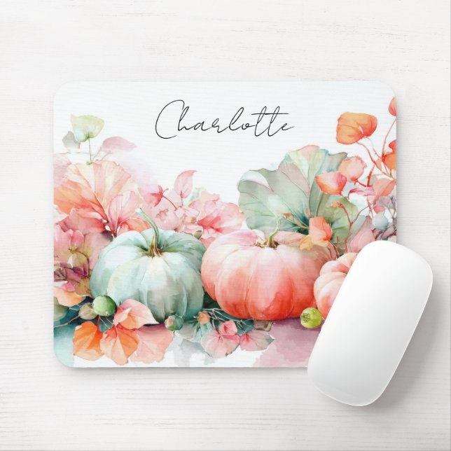 Autumn Pumpkins and Flowers  Mousepad (Mit Mouse)