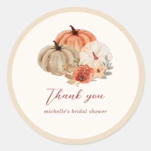 Autumn Pumpkins Blume Elegante Vielen Dank Runder Aufkleber