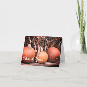 Autumn Pumpkins Corn Stalks Dankeschön Card Dankeskarte