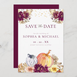 Autumn Pumpkins Fall Florals Save the Date